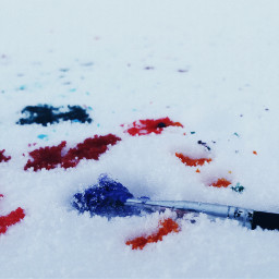 snow paint colorful spring winter